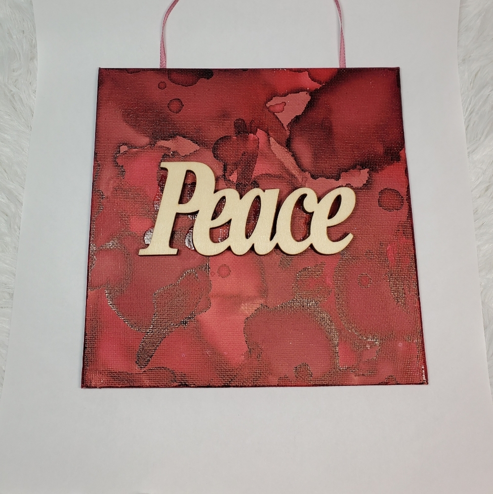 Wall Art Peace on hand painted canvas.